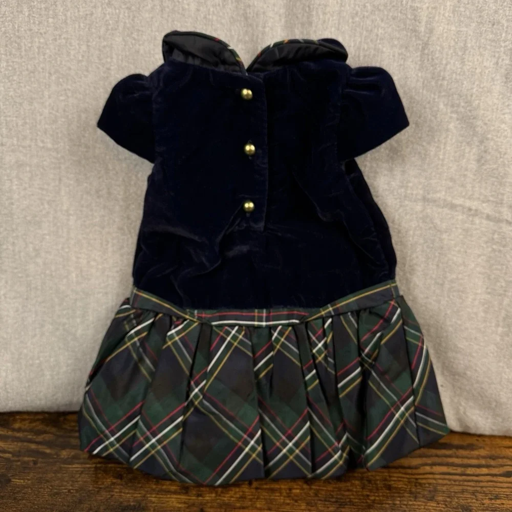 NWT Janie and Jack Dress Size 0 To 3 Months Holiday Outfit Velvet Blue